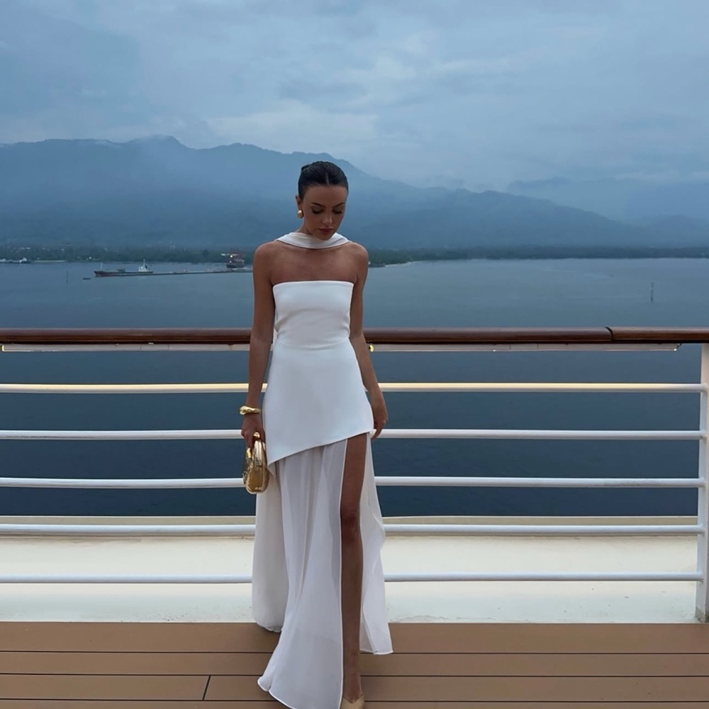 Les Chiffon Assymetrical Maxi dress House of Fleur